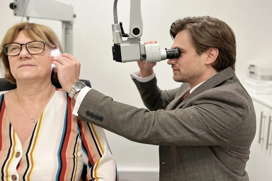 Microsuction ear wax removal performed under a microscope at VIP Hearing Solutions