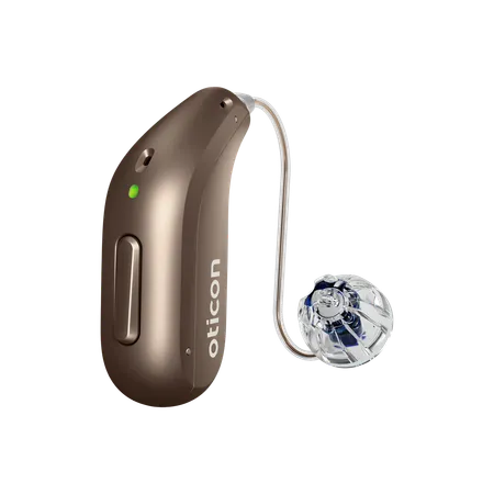 Oticon Reveal hearing aid in Chestnut Brown
