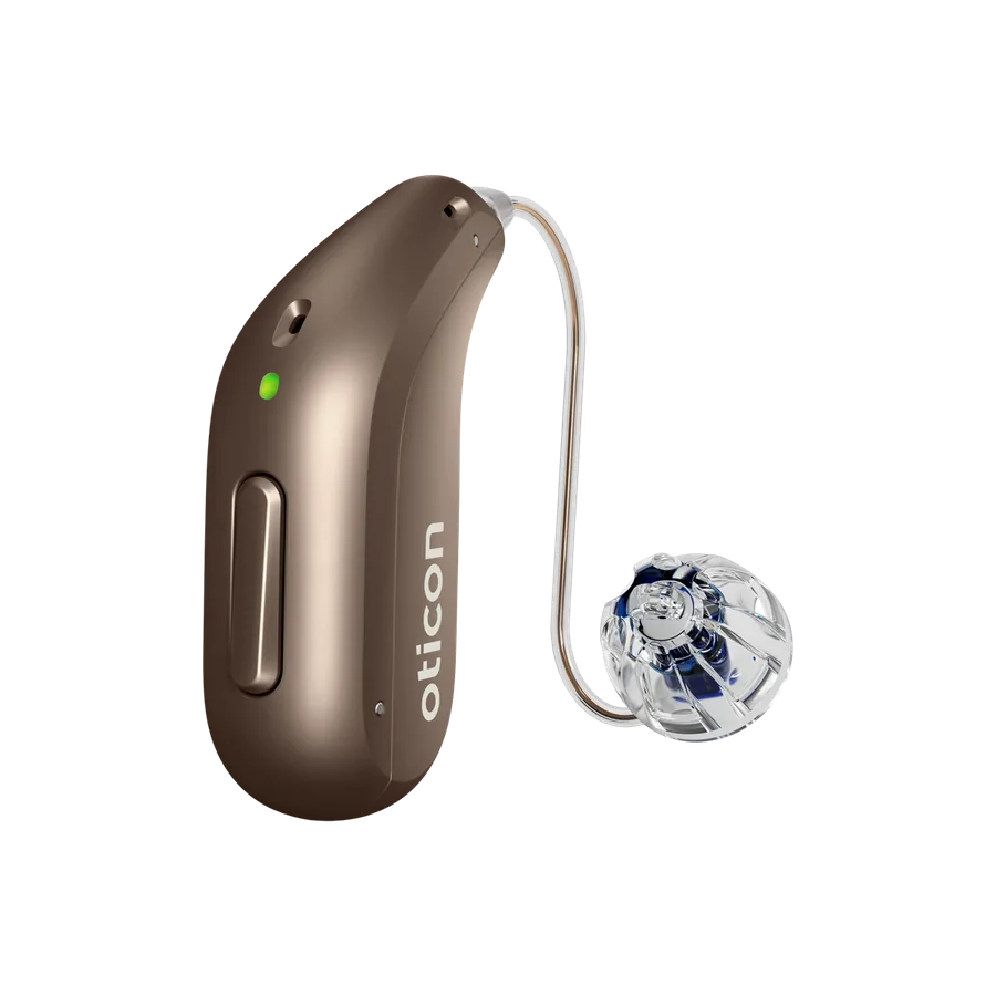 Oticon Reveal hearing aid in Chestnut Brown