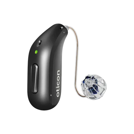 Oticon Reveal hearing aid in Diamond Black