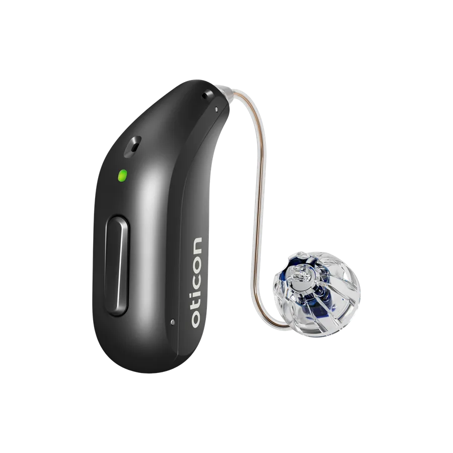 Oticon Reveal hearing aid in Diamond Black