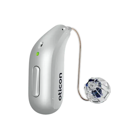 Oticon Reveal hearing aid in Silver