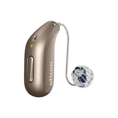 Oticon Reveal hearing aid in Terracotta