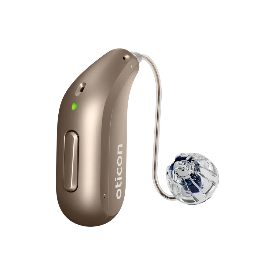 Oticon Reveal hearing aid in Terracotta