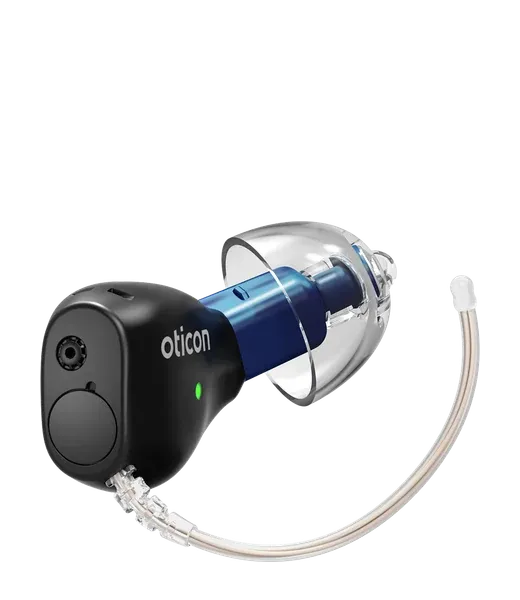 An Oticon Zeal hearing aid