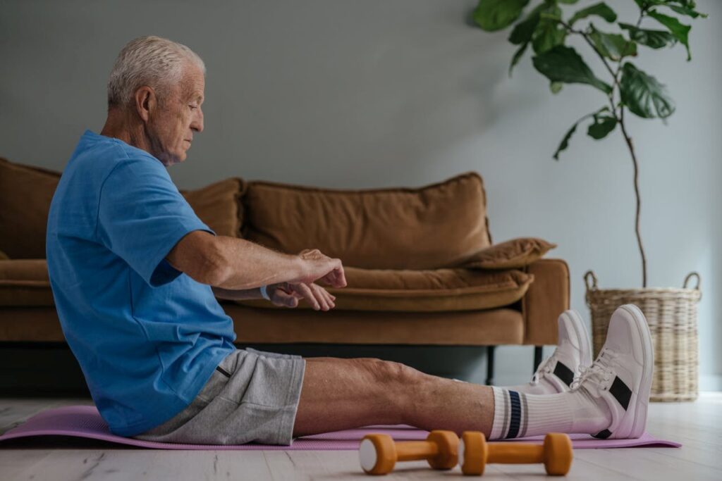 elderly man exercising