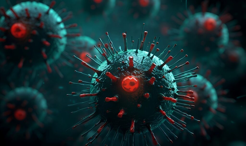 close up shot of virus