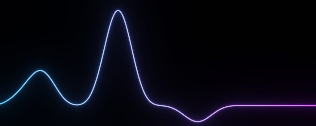 3d render of RGB neon light on black background depicting low frequency