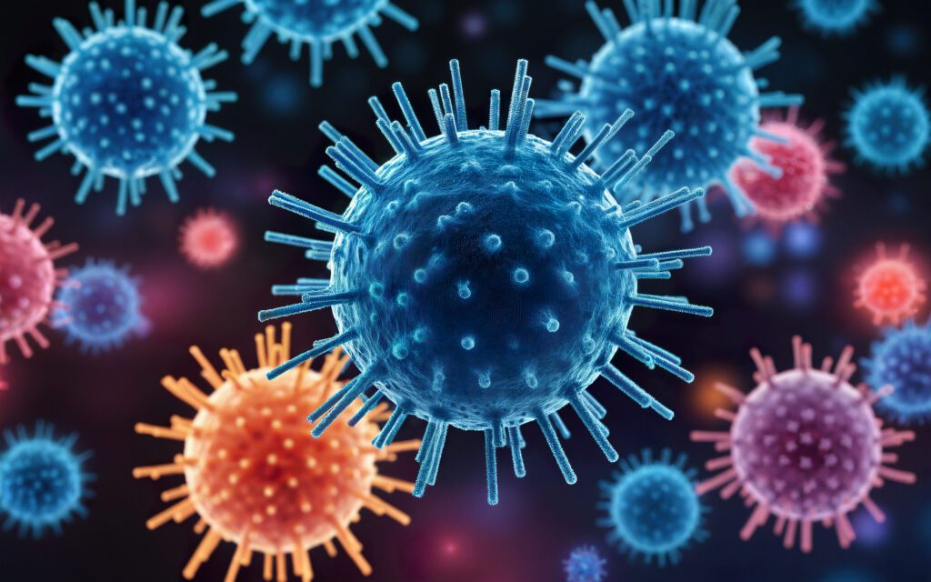 viral infection close-up