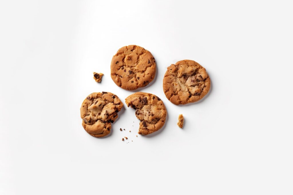 cookies on white background