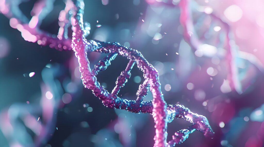 close up shot of a dna