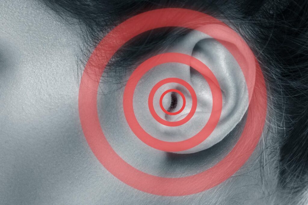 close up shot of female ear