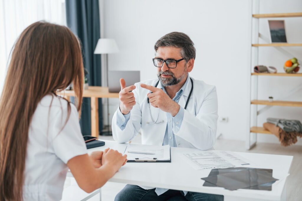 woman in a consultation with a doctor