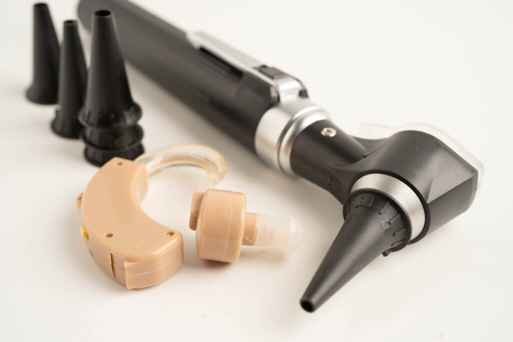 Otoscope isolated on white background for otolaryngologist