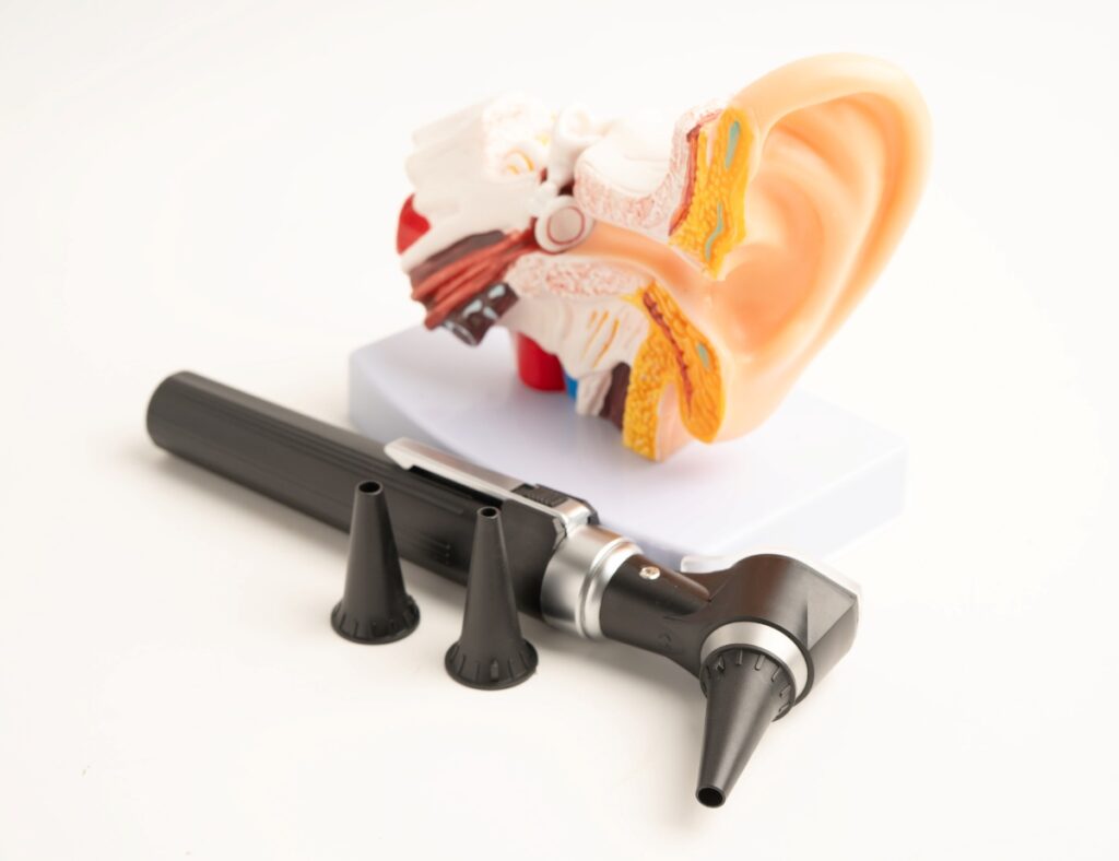 Otoscope for audiologist or ENT doctor use otoscope checking ear and treat hearing loss